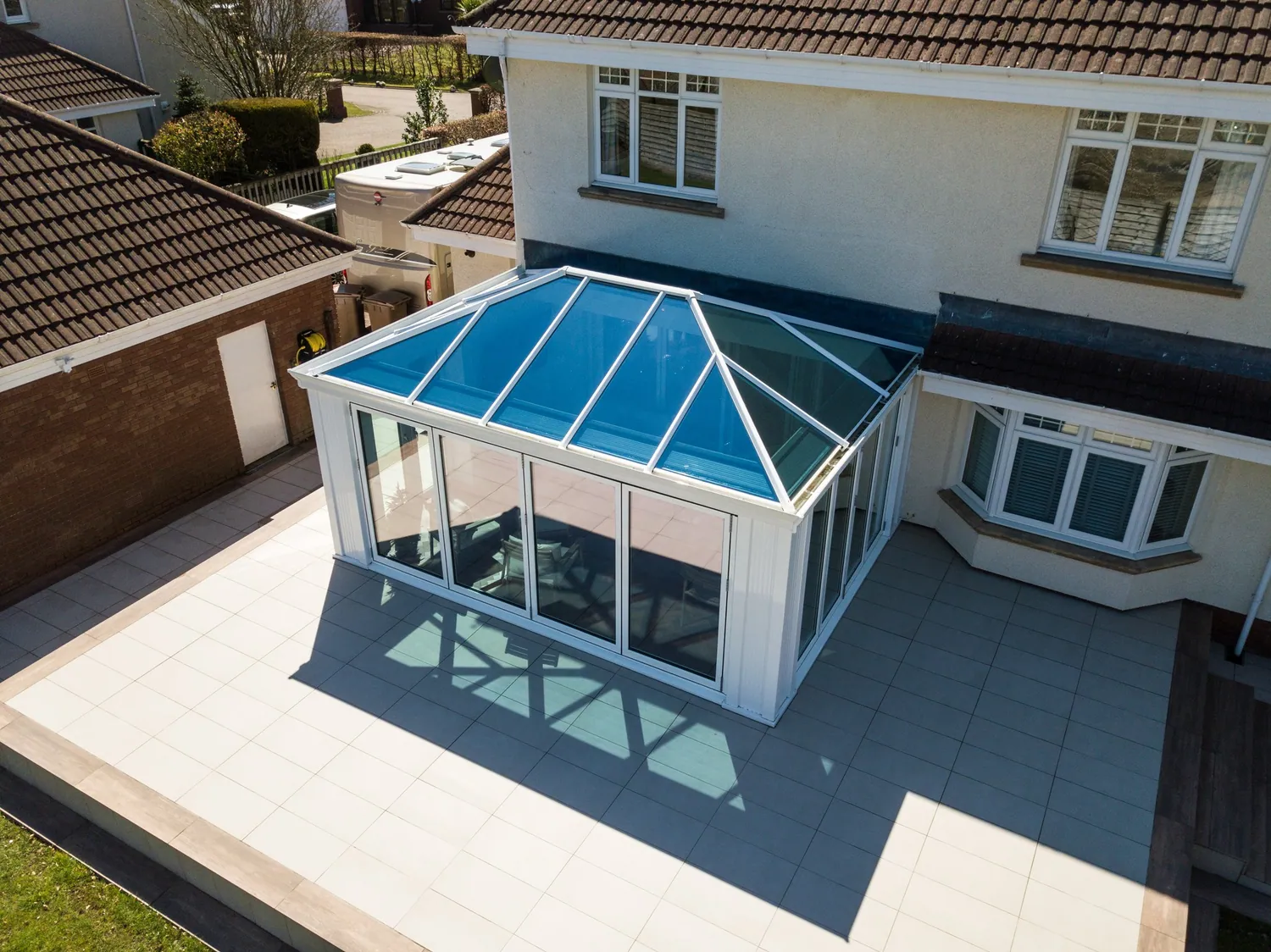Extension with a fully glazed roof